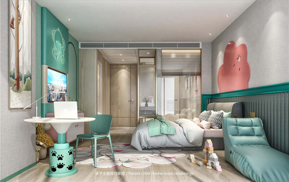 亲子开云中国装修公司-驻马店亲子客房装修设计效果图