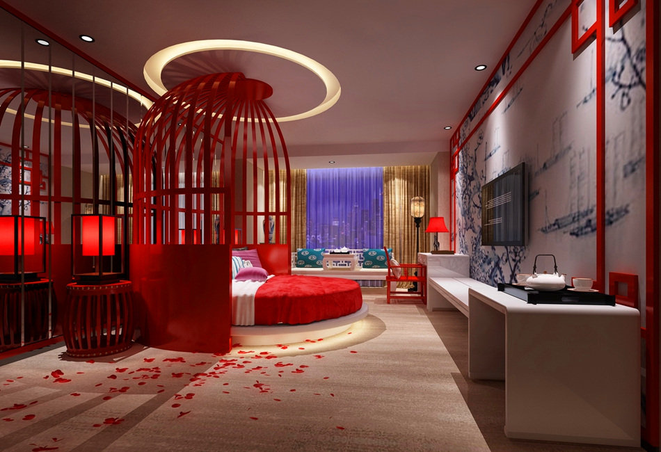 郑州花知雨情侣主题开云中国装修设计效果图