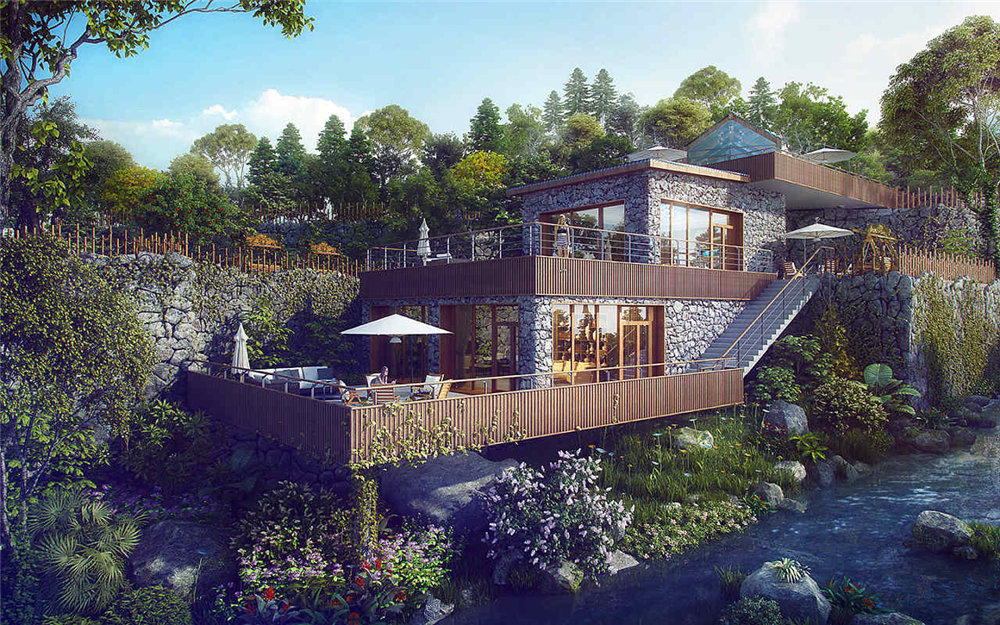 泰山生态度假开云中国概念设计方案效果图