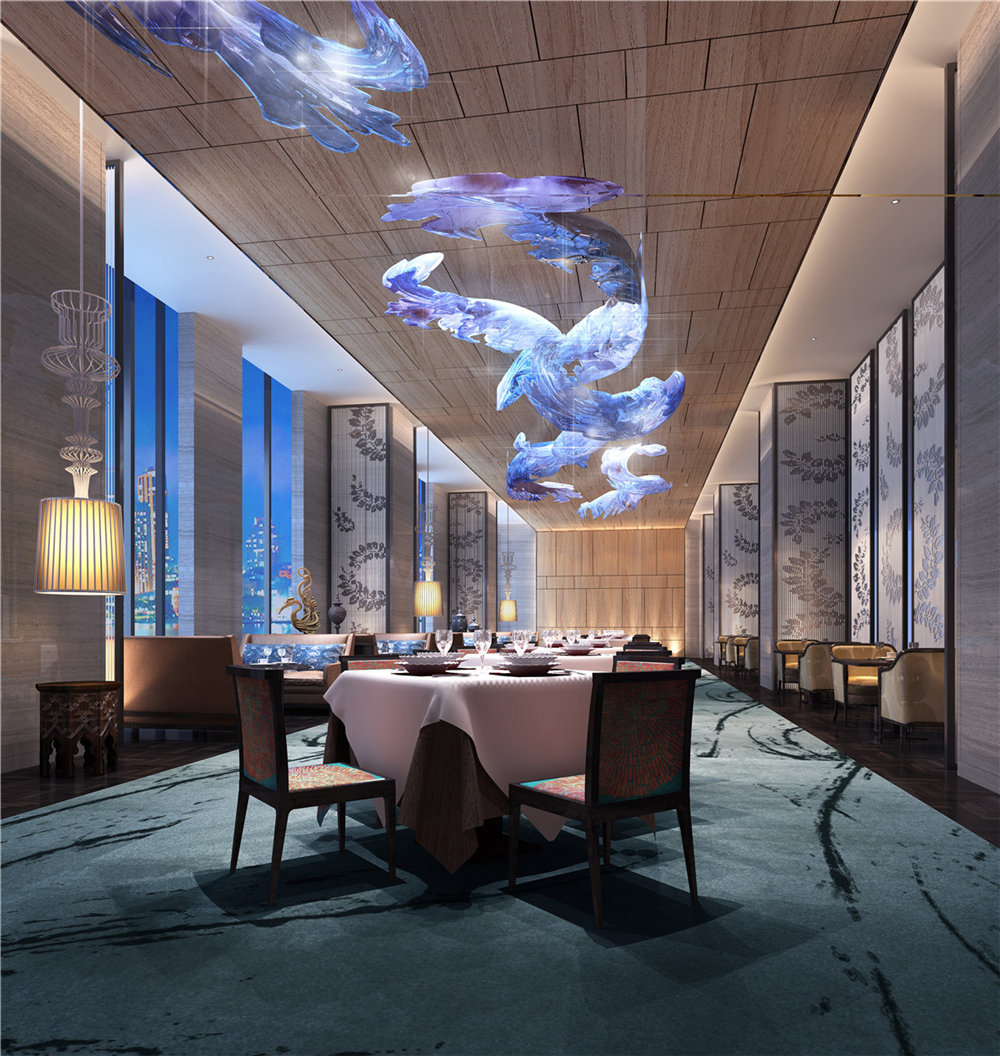 宁夏华祺国际五星级开云中国装修设计案例效果图