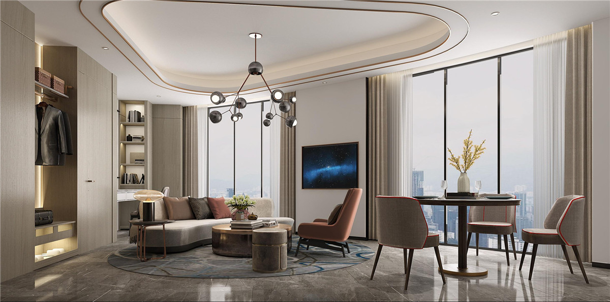 驻马店锦曼商务开云中国装修设计案例效果图