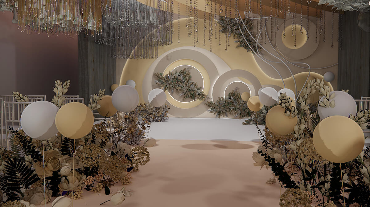 郑州婚礼堂婚宴开云中国设计公司装修案例