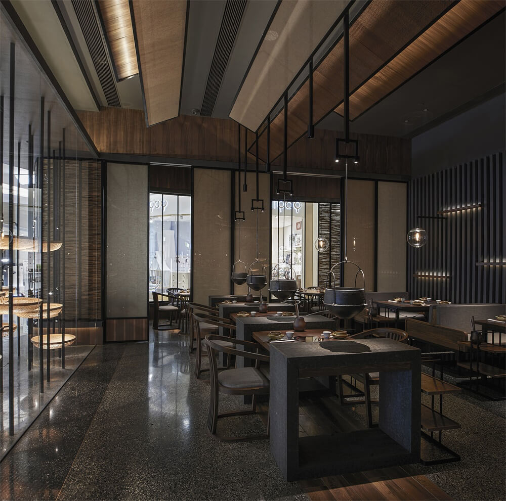 翘脚牛肉火锅店装修—尽膳口福餐厅设计案例(图10) 翘脚牛肉火锅店装修—尽膳口福餐厅设计案例(图10)