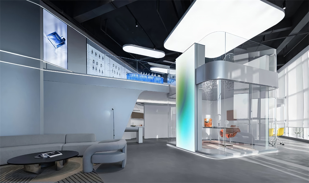 郑州办公室装修推荐时尚网红直播办公设计案例(图4) 郑州办公室装修推荐时尚网红直播办公设计案例(图4)