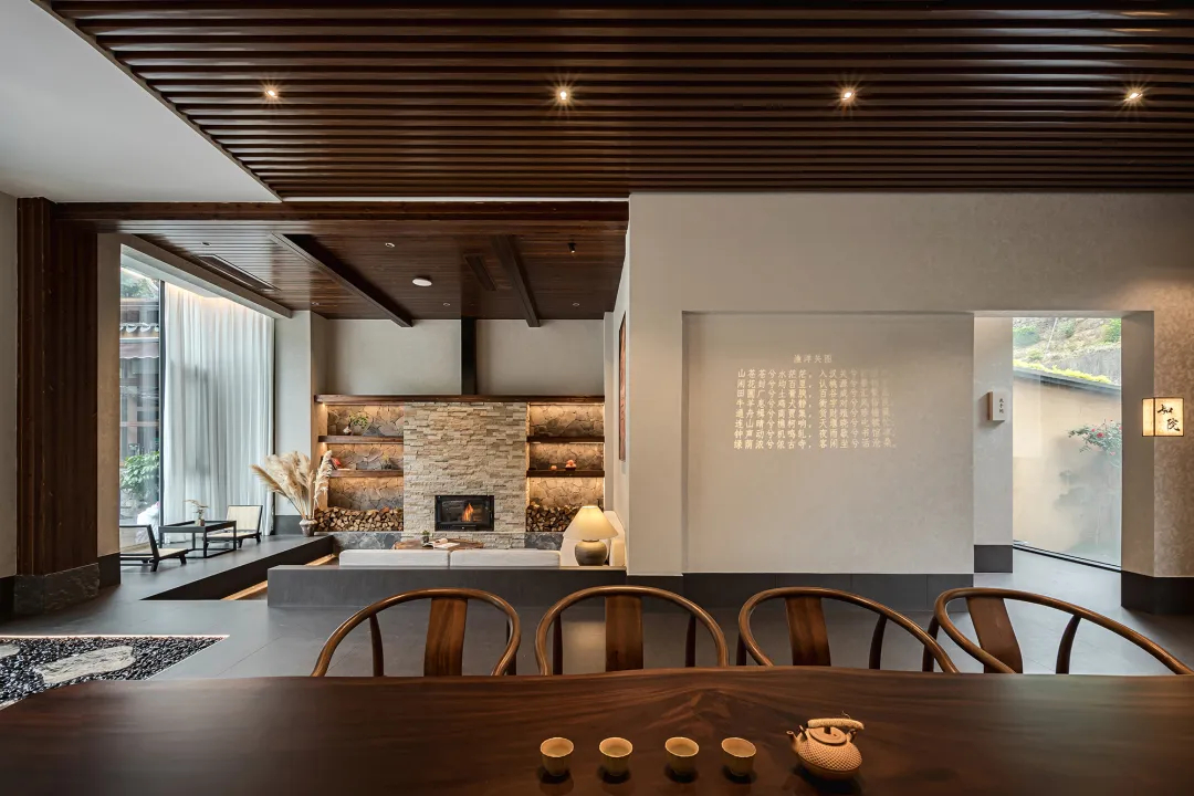 东方美学  五峰如院庭院餐厅装修设计(图5)