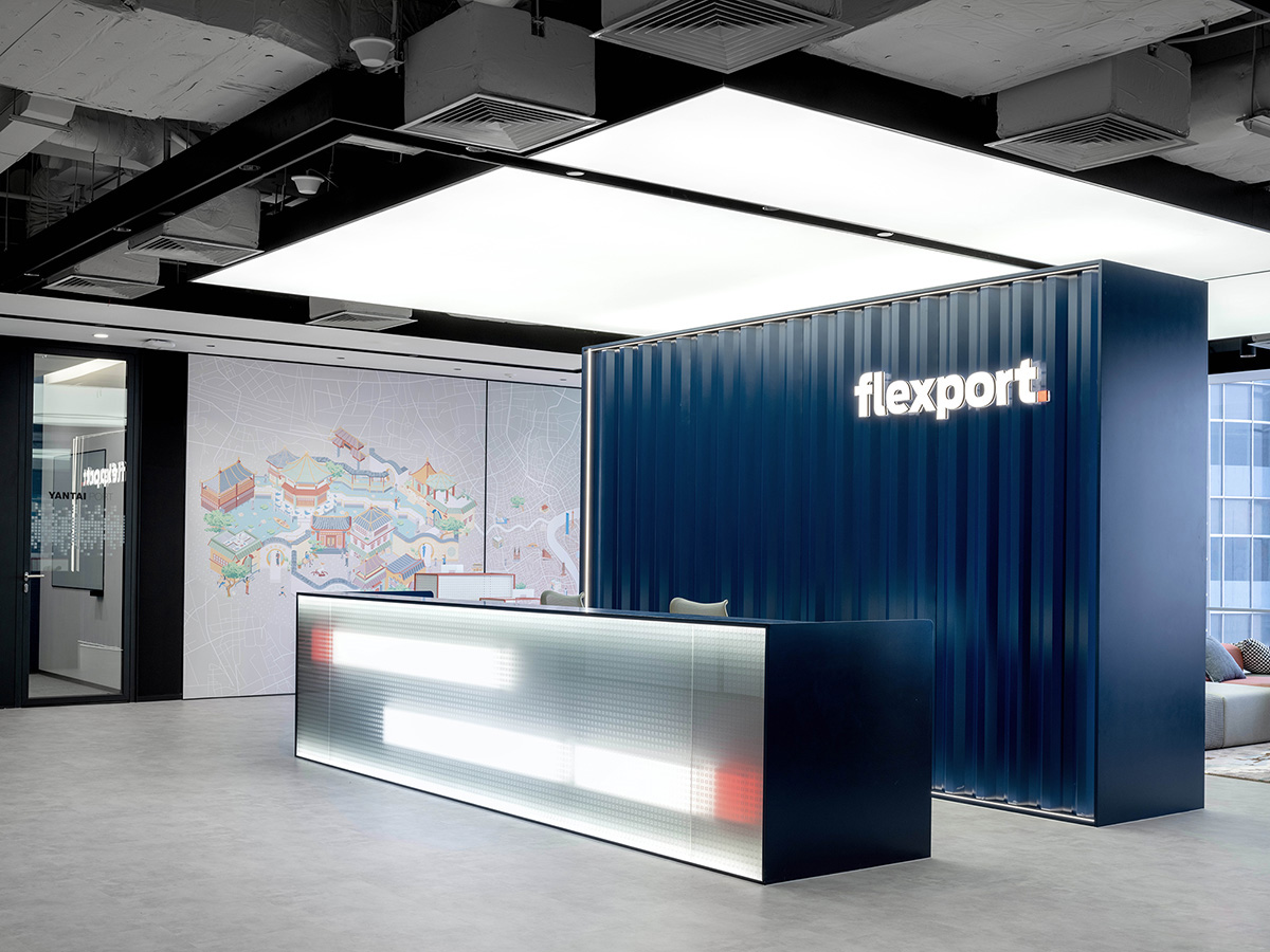 海派摩登  跨国物流公司时尚办公室装修设计(图1)