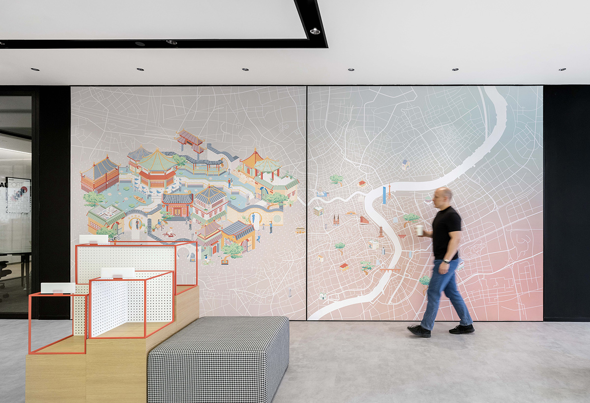 海派摩登  跨国物流公司时尚办公室装修设计(图3)